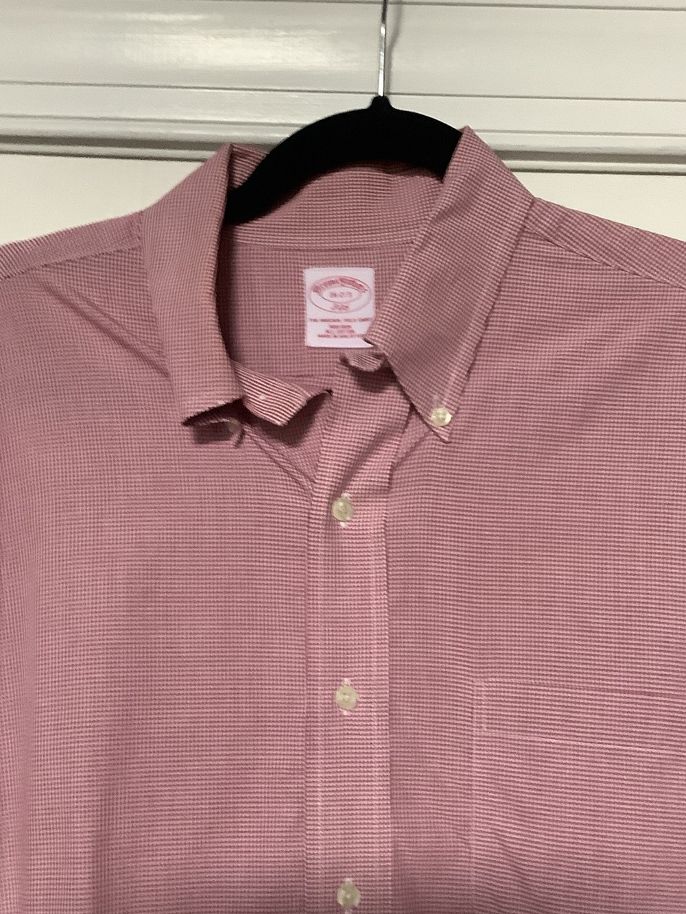 Brooks Brothers Red and white Micro-Pattern Button-Down Shirt
